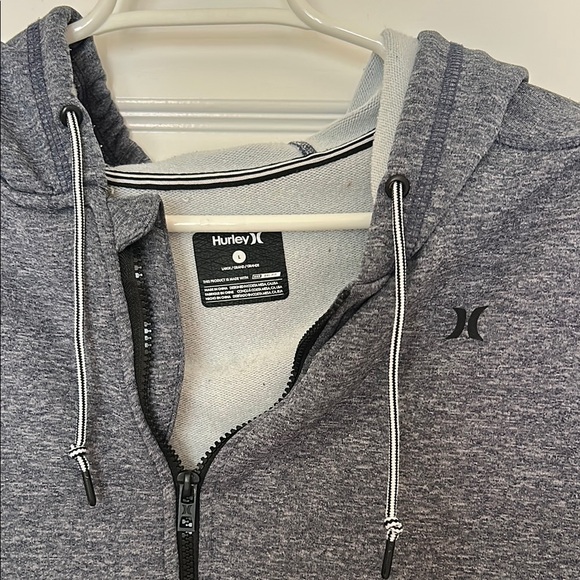 Hurley Big Boys Gray and Teal Zip-up Hoodie Sz Large - Picture 2 of 6